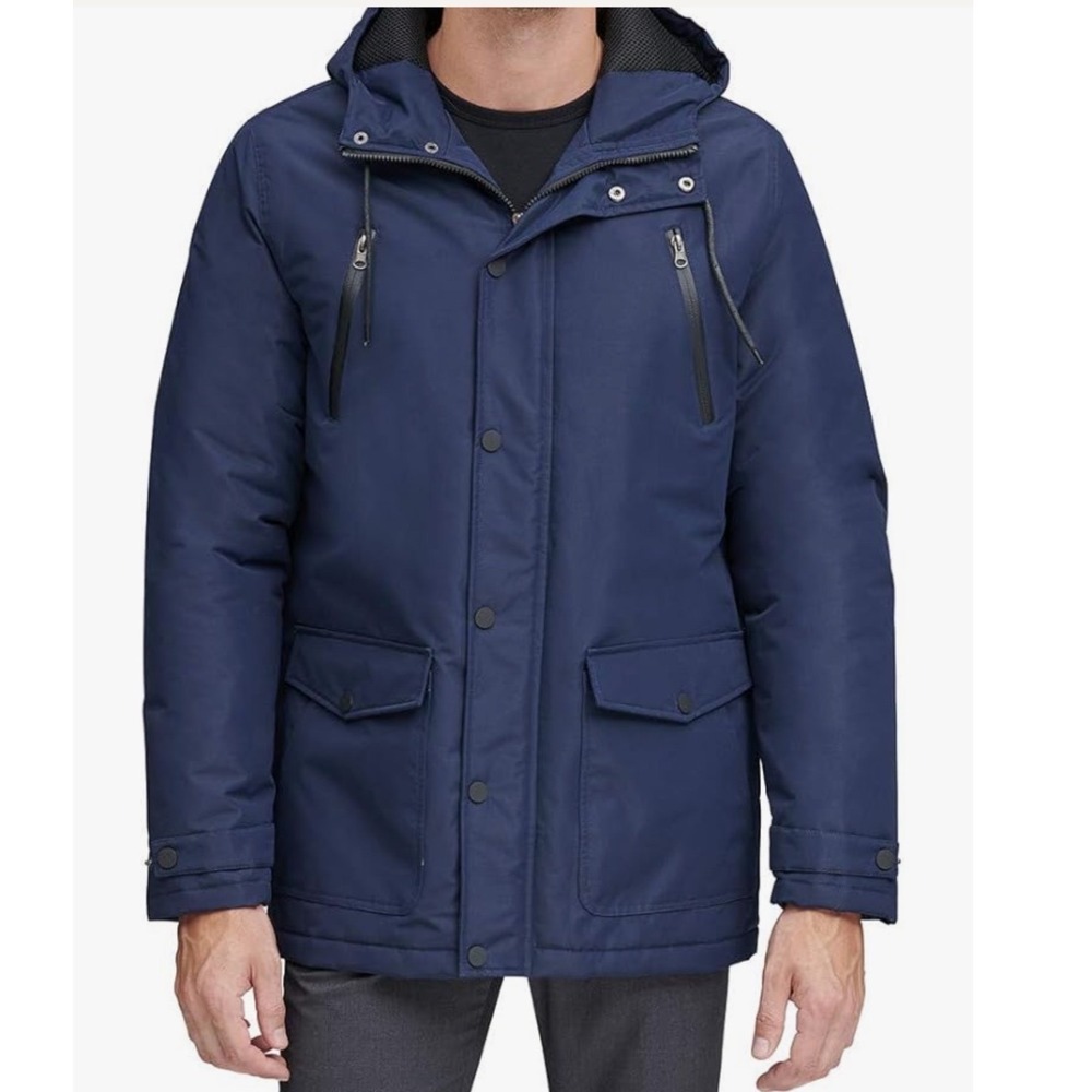 NWOT New Marc New York Men's L Hooded Lined Winter Parka Coat OLDSTOCK $320 y2k
